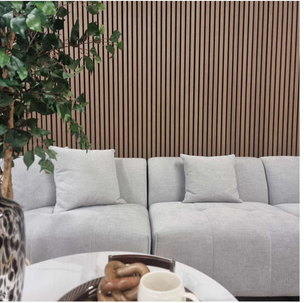 4 x 240x60cm Wooden Acoustic Wall Panels for Sound Absorption - Natural Wood Design with Black Foam Edge