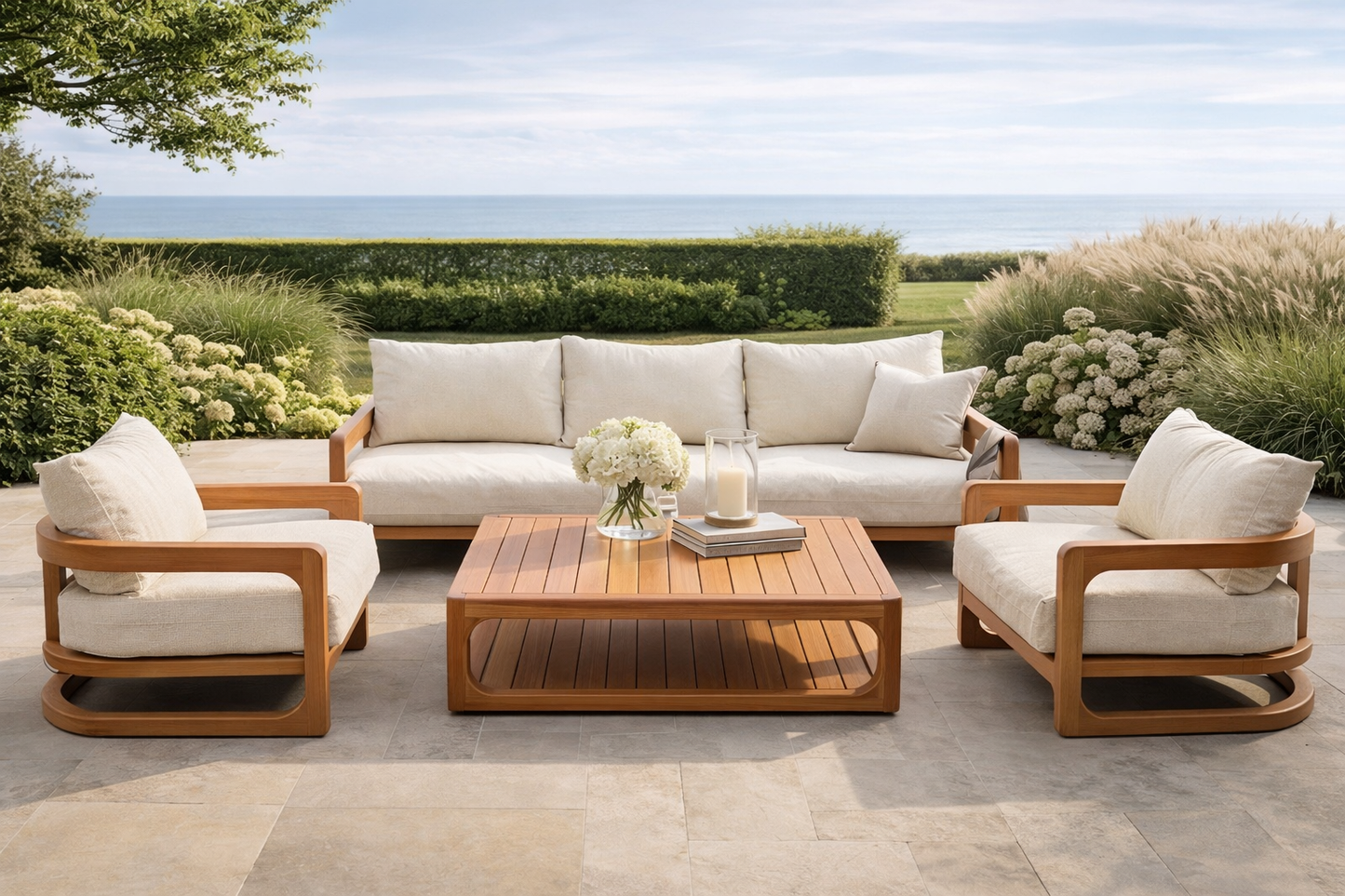 The Montauk Teak Lounge Sofa | Free Cover