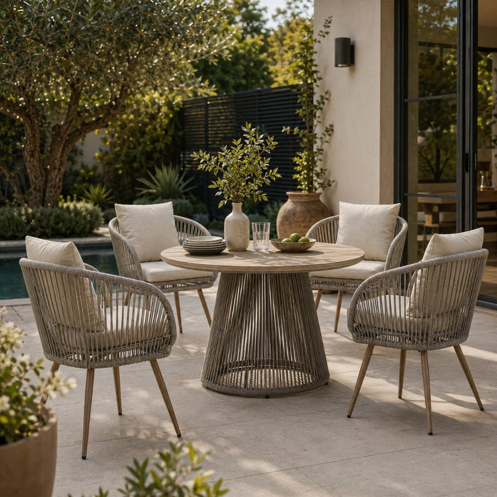 Cove Outdoor Dining Set - Natural - 4 Seater