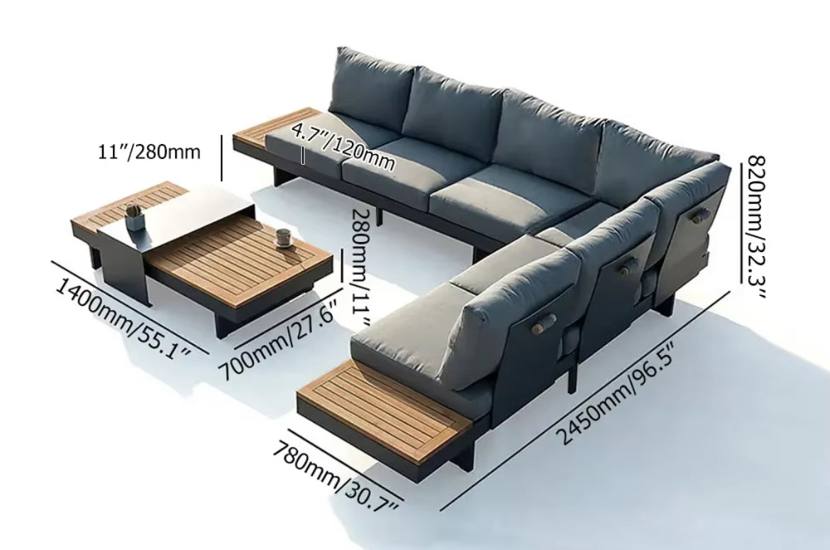 The Solis 6 Seat Modular Set & Coffee Table | Perfect for Entertaining