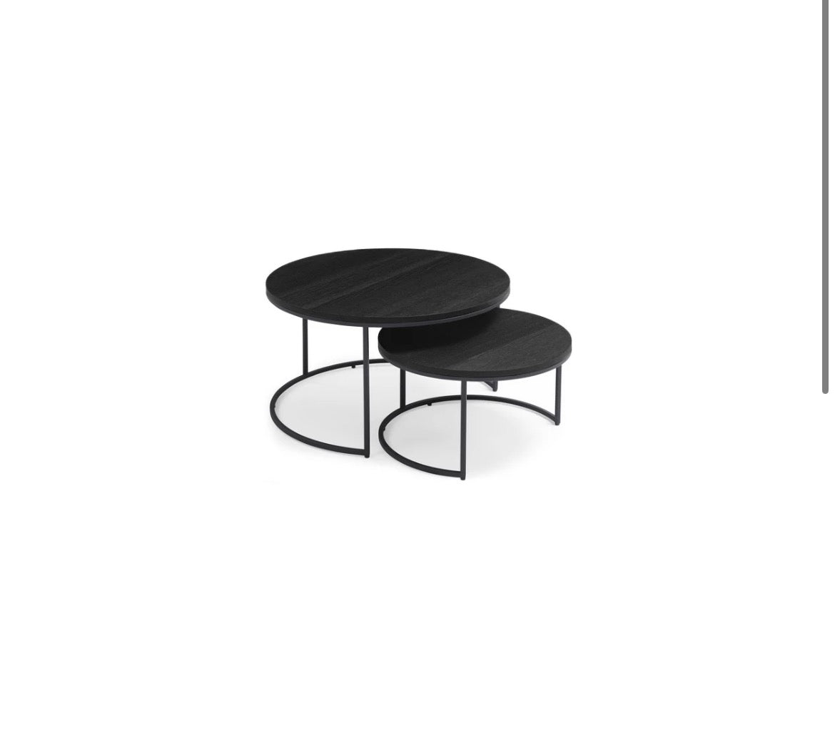 Wheel Coffee Table - Large - Black Oak