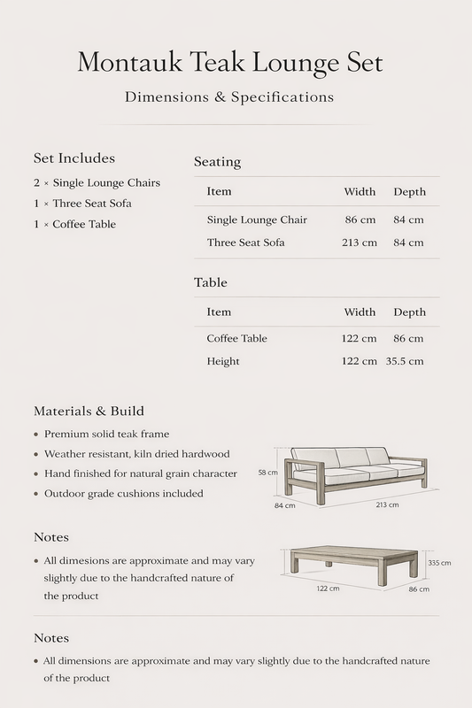 The Montauk Teak Lounge Set | Free Cover
