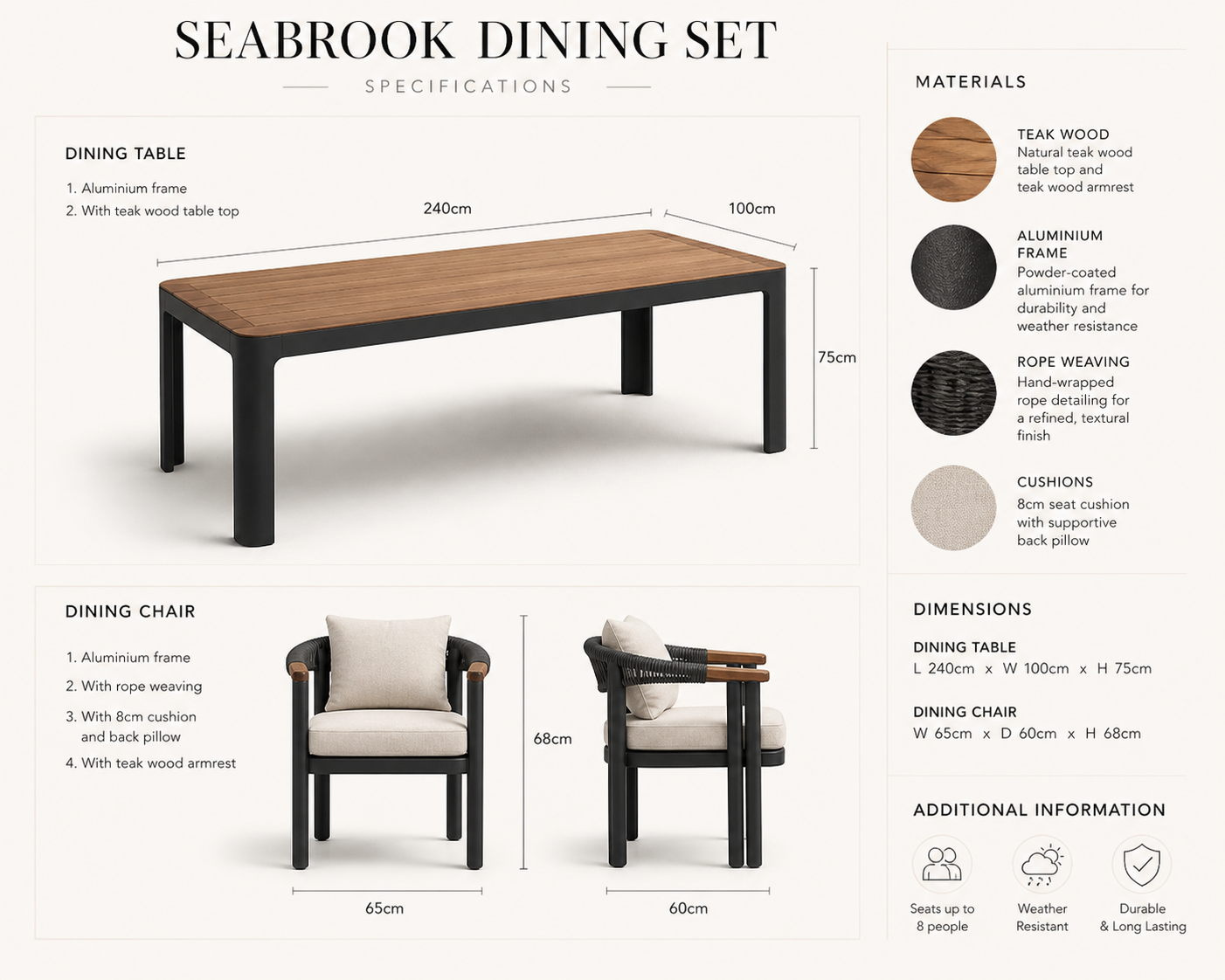 Seabrook Dining Set - 6 Seat