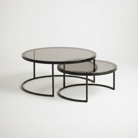 Wheel Coffee Table - Large - Glass