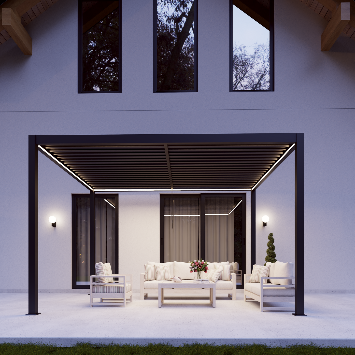 Rhea 4 x 3m Pergola - LED Included