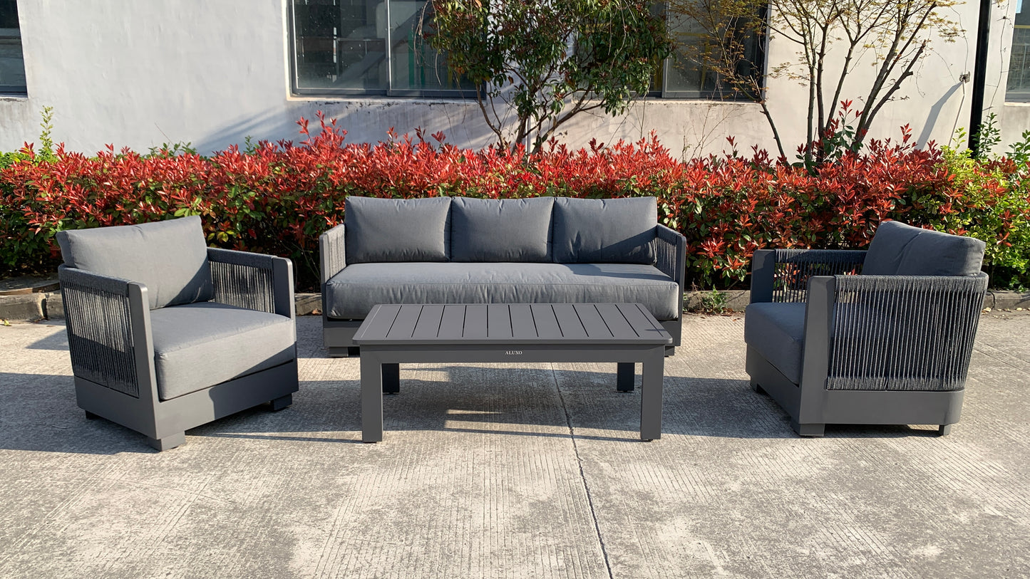 5 Seat Aluminium Rope Lounge Set