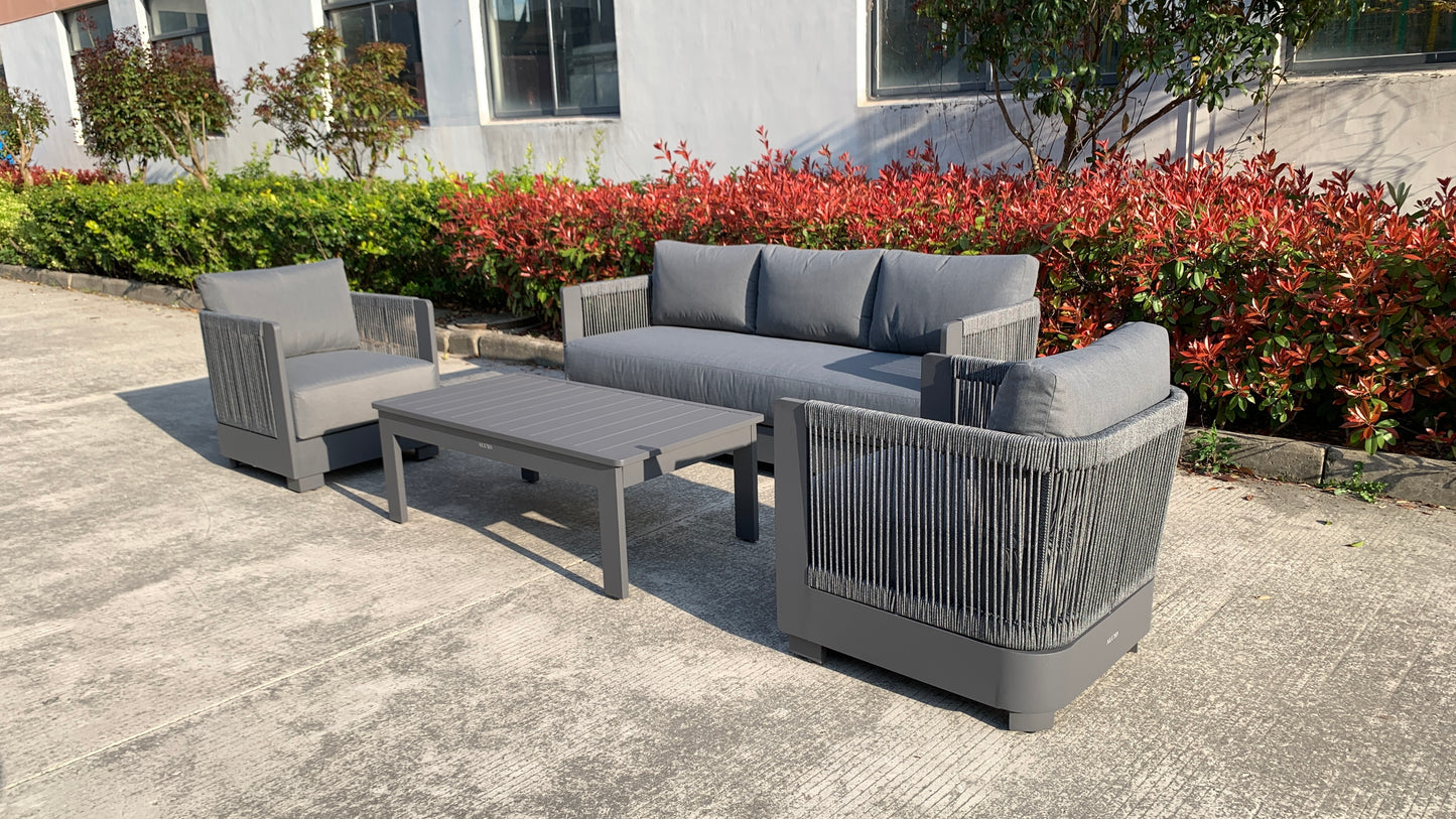 5 Seat Aluminium Rope Lounge Set