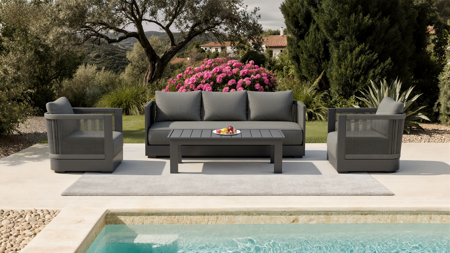 5 Seat Aluminium Rope Lounge Set