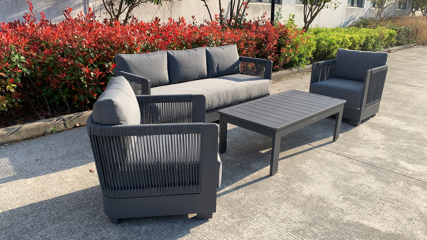 5 Seat Aluminium Rope Lounge Set