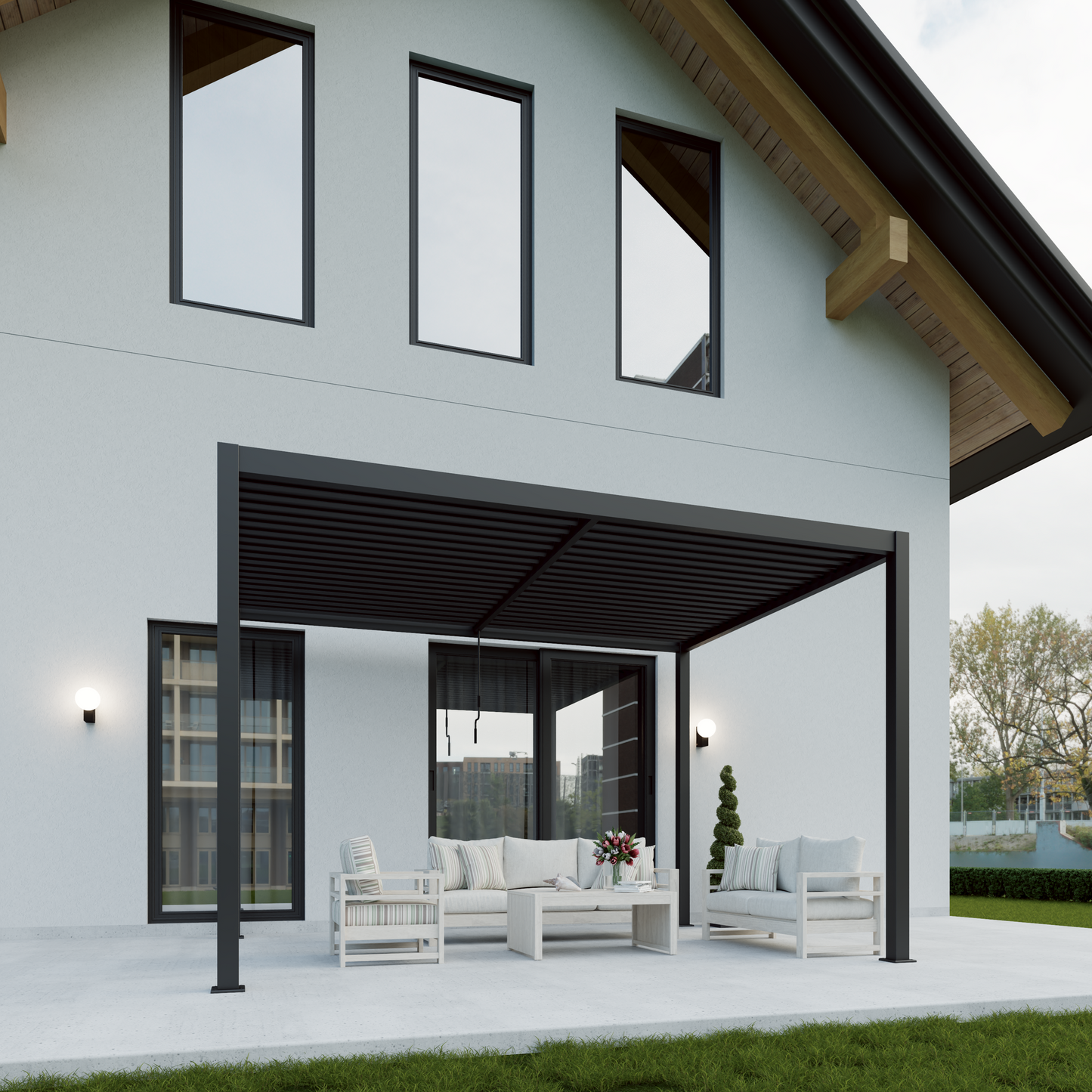 Rhea 4 x 3m Pergola - LED Included