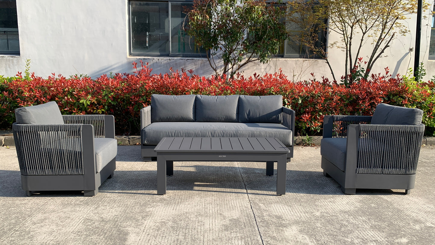 5 Seat Aluminium Rope Lounge Set