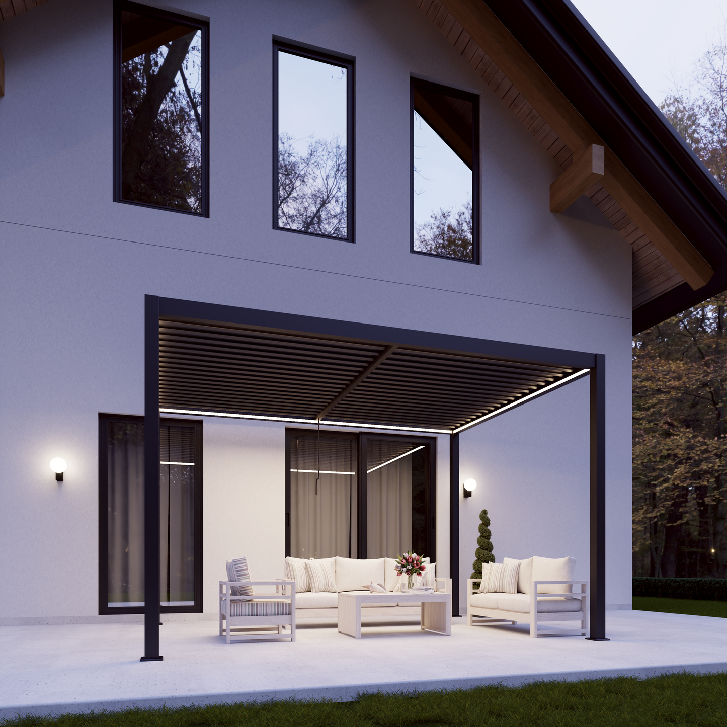 Rhea 4 x 3m Pergola - LED Included