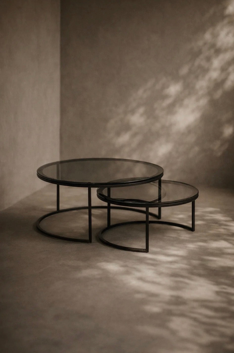 Wheel Coffee Table - Large - Glass