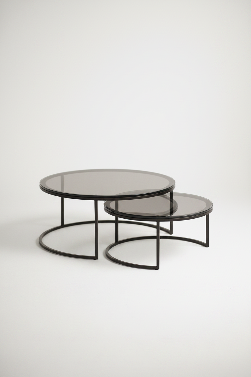 Wheel Coffee Table - Large - Glass