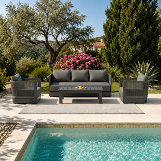 5 Seat Aluminium Rope Lounge Set