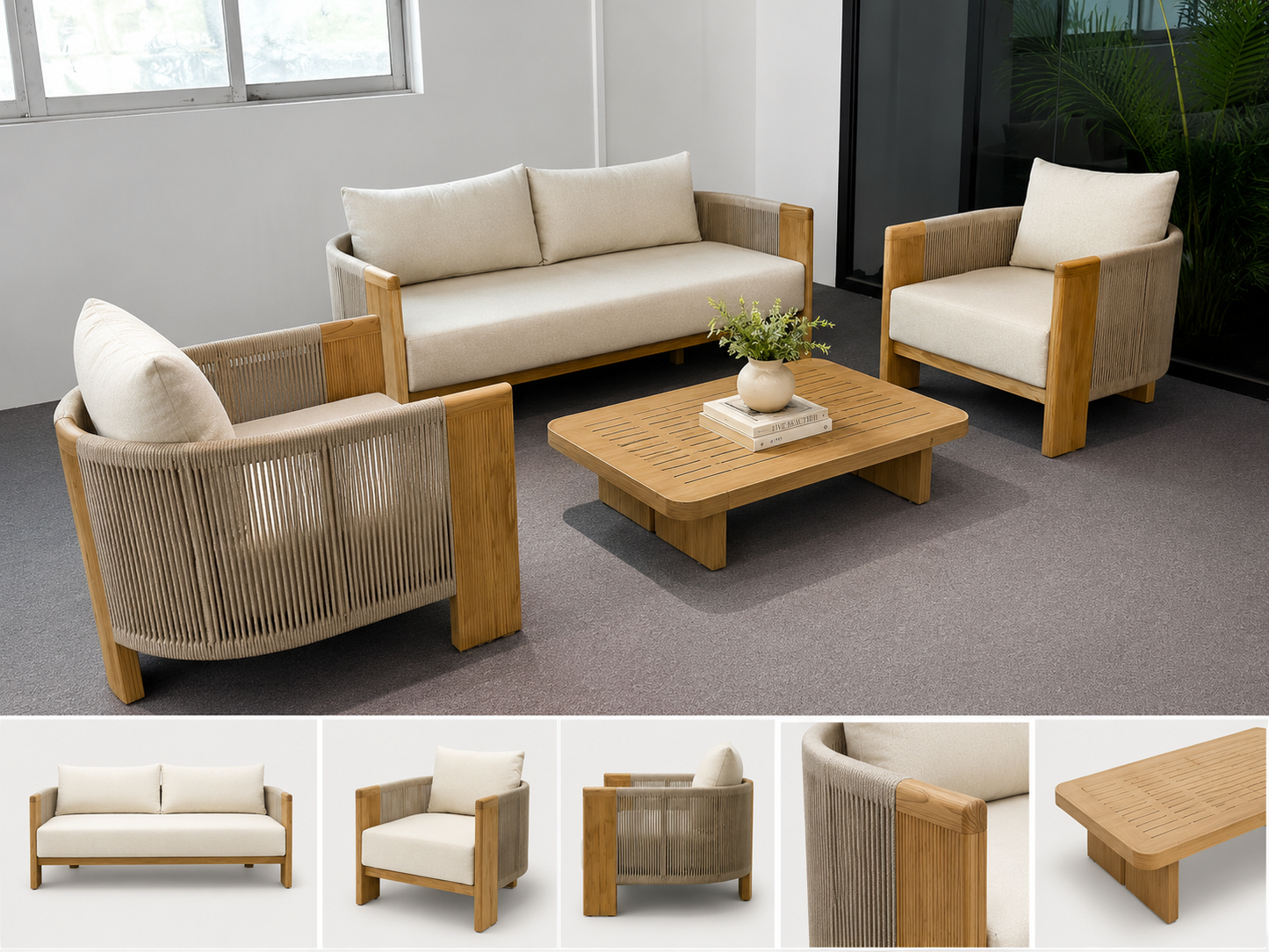 The Teak & Rope Lounge Set