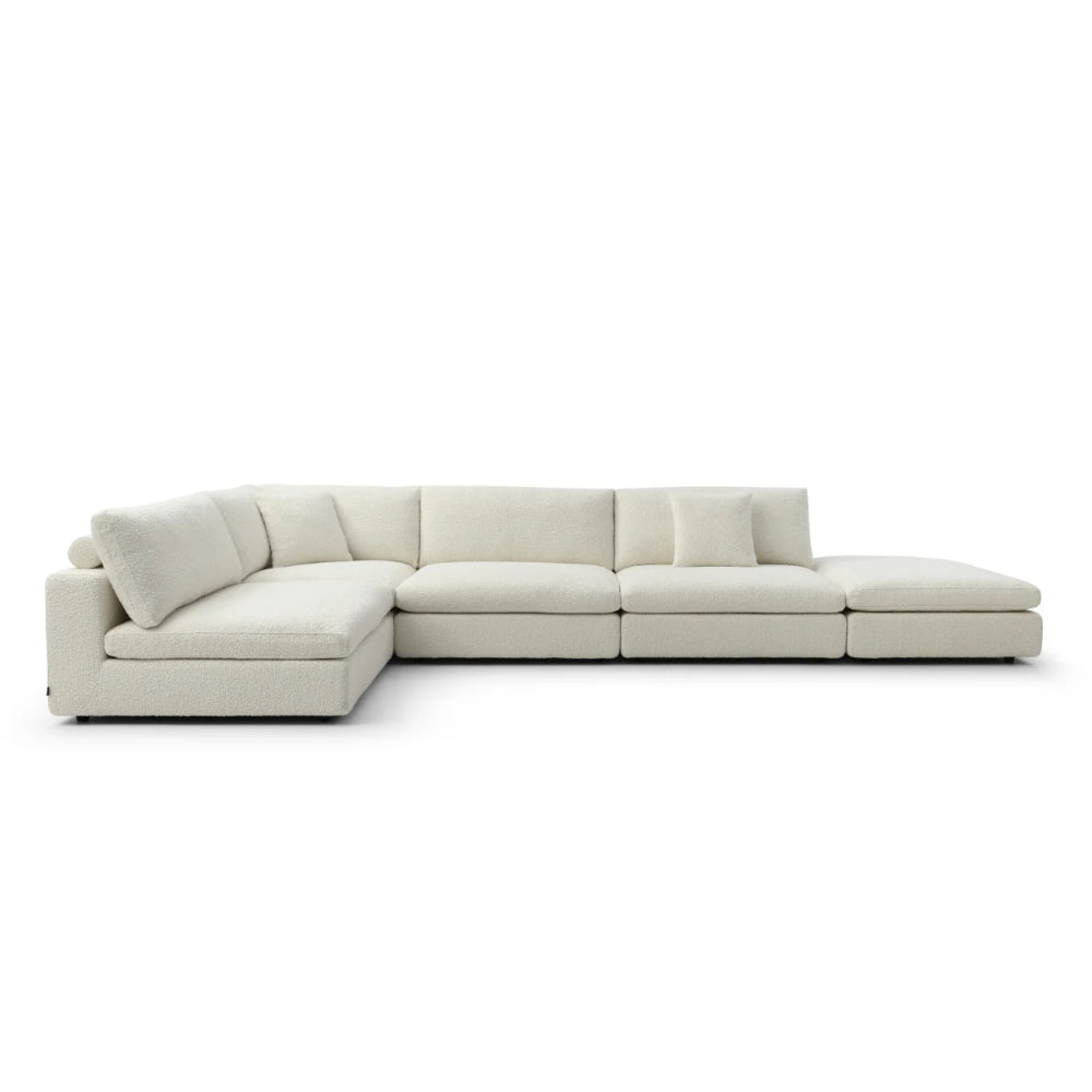 Blanco 5 Piece Modular Sofa - Chex Polar Bouclé