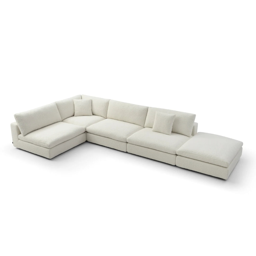 Blanco 5 Piece Modular Sofa - Chex Polar Bouclé