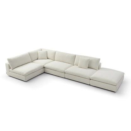 Blanco 5 Piece Modular Sofa - Chex Polar Bouclé