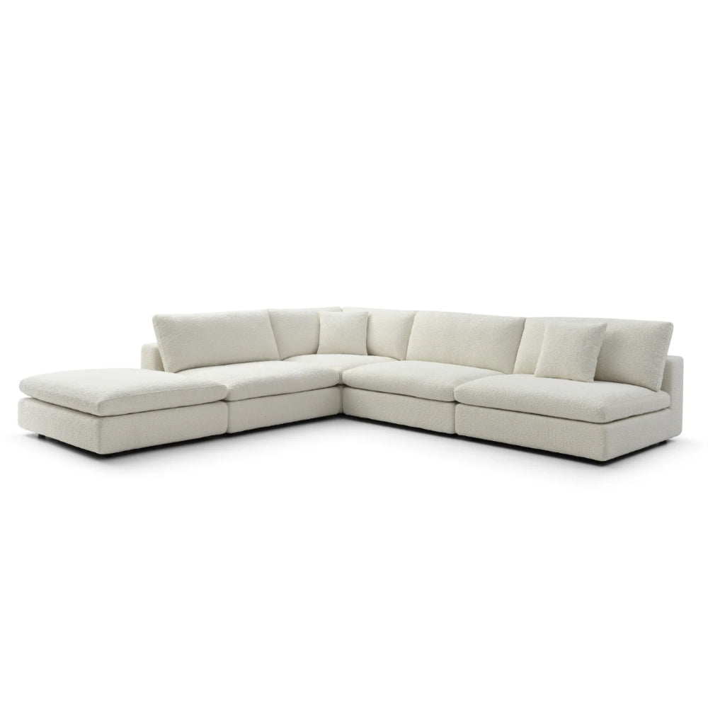 Blanco 5 Piece Modular Sofa - Chex Polar Bouclé