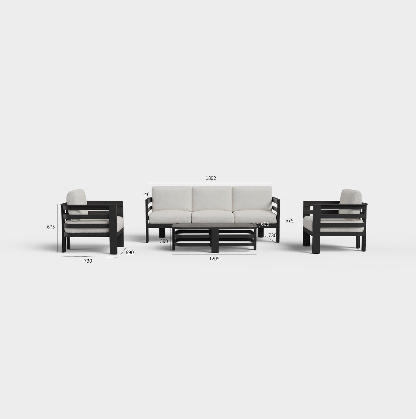 Andros 5 Seat Lounge Set