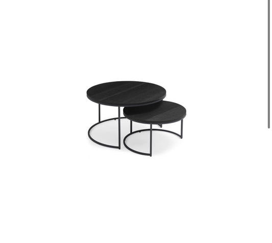 Wheel Coffee Table - Large - Black Oak