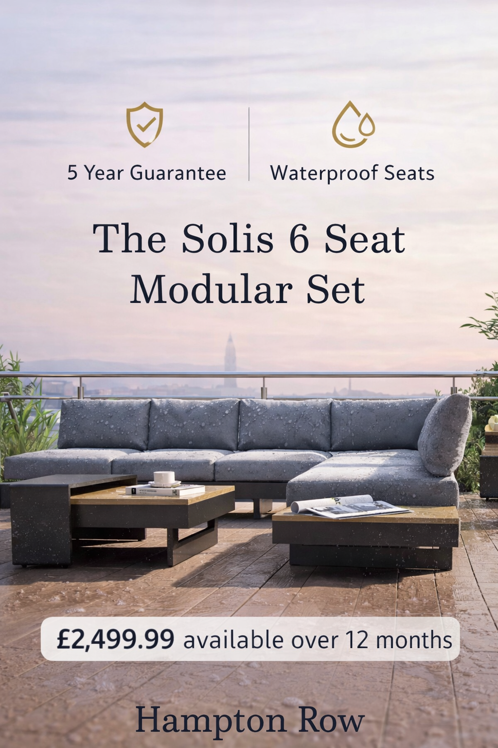 The Solis 6 Seat Modular Set & Coffee Table | Perfect for Entertaining