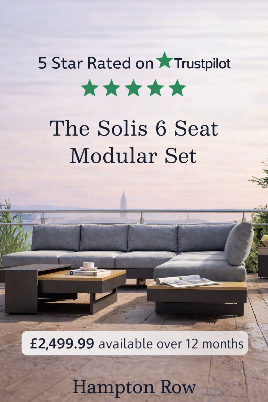 The Solis 6 Seat Modular Set & Coffee Table | Perfect for Entertaining