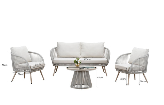Cove Outdoor Dining Set - Natural - 4 Seater