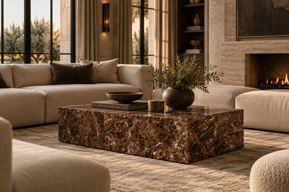 Sutton Coffee Table | Brown Marble Effect