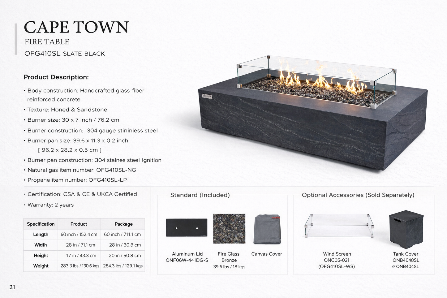 Cape Town Fire Table