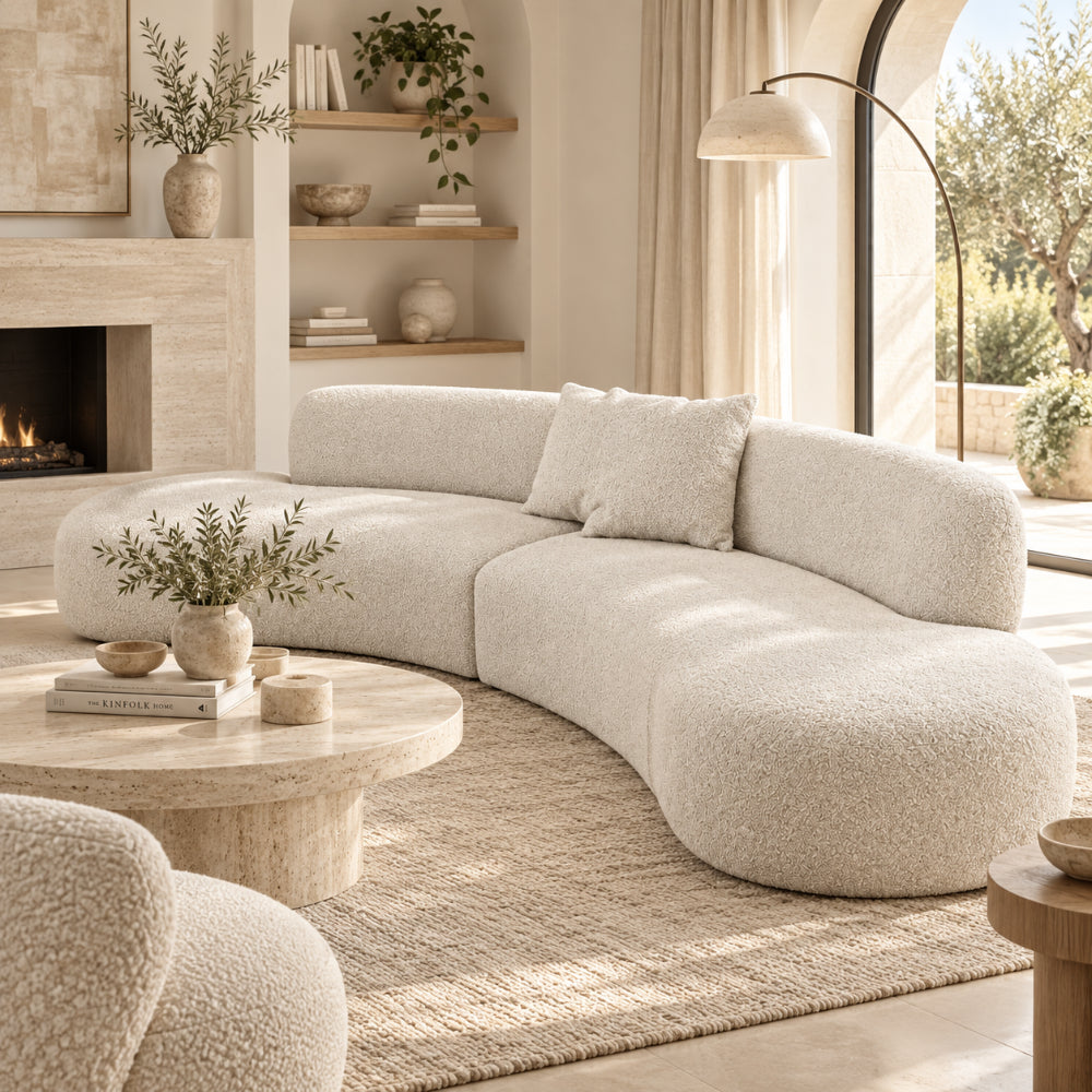 Miami Curved Cinema Boucle Sofa