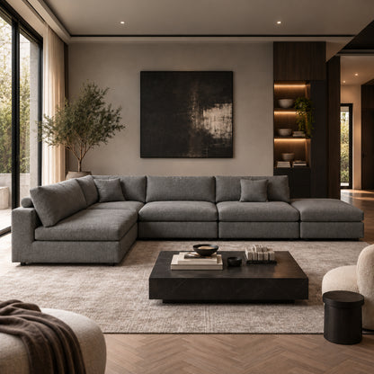 Blanco 5 Piece Modular Sofa - Charcoal