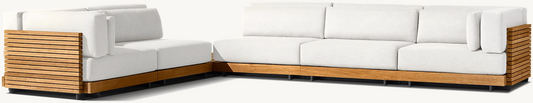 Cosmos Teak Modular L-Sectional with Coffee Table