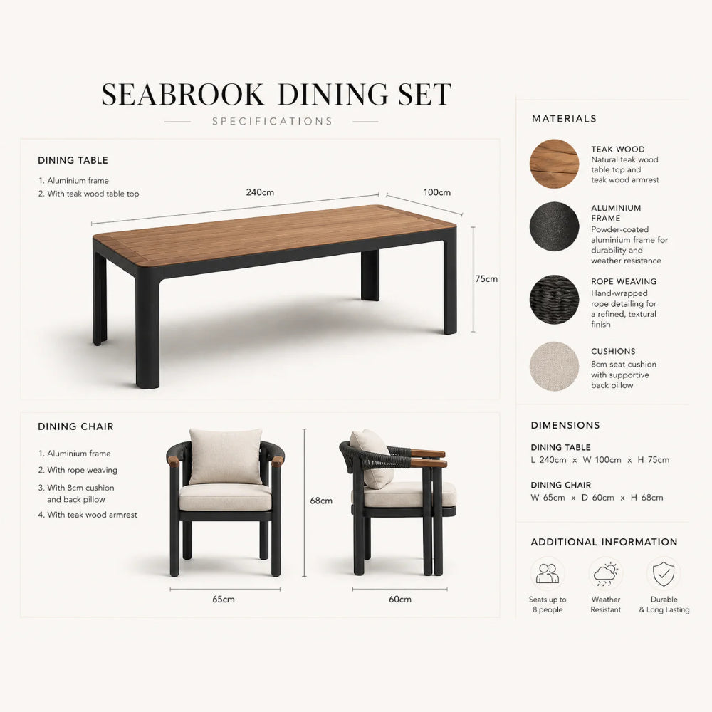 Seabrook Dining Set - 6 Seat
